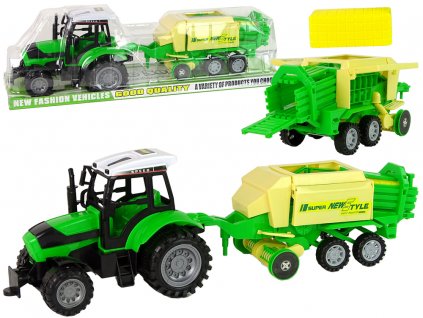 Green tractor with baler friction drive