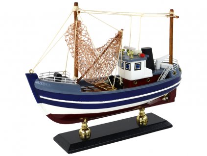 Sběratelský model rybářské lodi modré