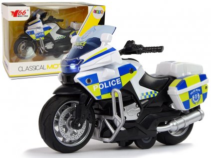 Policejní motorka na setrvačník s efekty