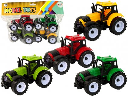 Set of Agricultural Tractors Farm 4 Colorful Pieces