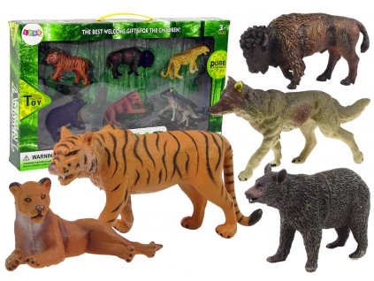 African Forest Animals Figure Set Bear Tiger