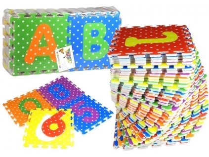 Pěnové puzzle s barevnými čísly a abecedou