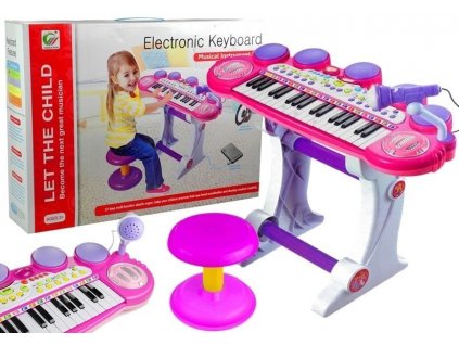 Organs Piano Microphone USB Ports Pink for little musican