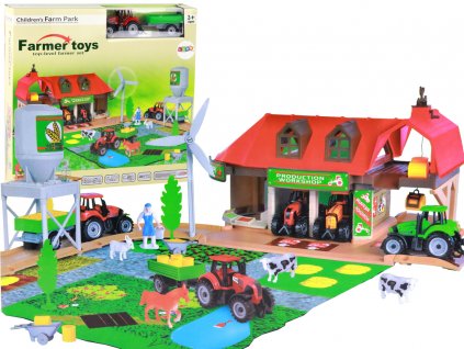 Dětský farmářský set budovy, figurek, traktoru