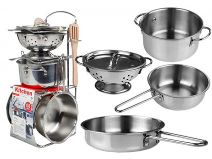 Stainless Steel Pots and Pans Miniature 8 pcs