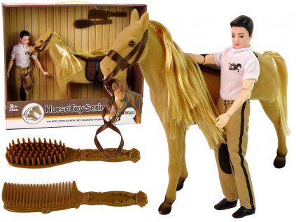 Puppet with Light Brown Horse Figures Accessories