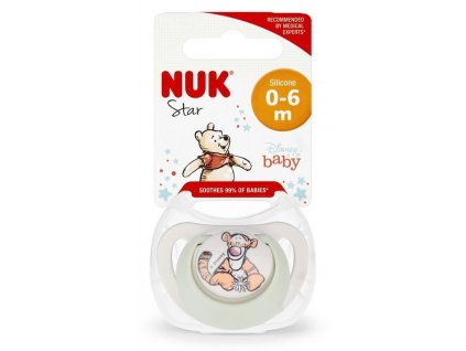 Silikonový dudlík NUK star 0-6m Tygřík