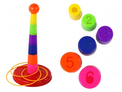 Game Throwing Cups and Hoops to a Target with Various Degrees of Difficulty