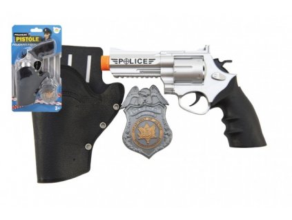 Policejní pistole v pouzdru s odznakem