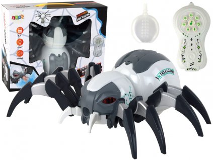 Large Remote Controlled RC Spider, Battery Operated, White and Gray