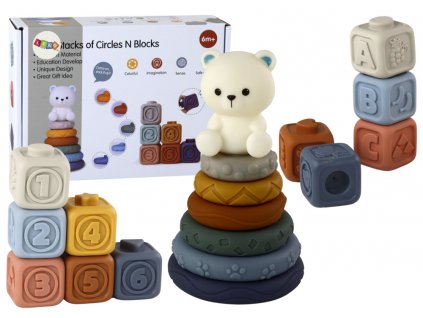 A set of educational blocks for toddlers - Pyramid Teddy Bear