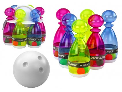 Bowling Set of 6 Transparent Colorful Bowling Pins