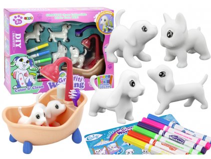 Artistic Kit DIY Bathing Salon For Dogs, Figurines, Markers
