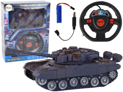 R/C Tank Remote Controlled Lights Sound Navy Blue 1:18 27MHz