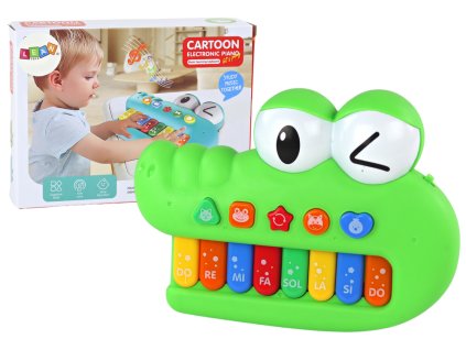 Educational Musical Piano Organ, Green Crocodile, Sounds of Light