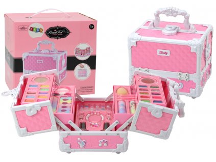 Chest Suitcase Beauty Set Jewelry Cosmetics Pink