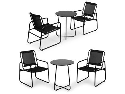 Set zahradního nábytku židle+ stůl černý