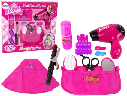 Beauty Hairdressing Set Hair dryer Curling iron Pink