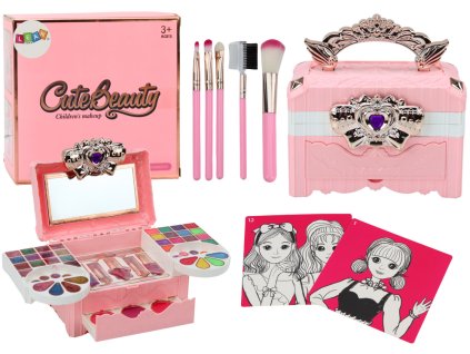 Beauty Makeup Set In Box Cards With Models Brushes