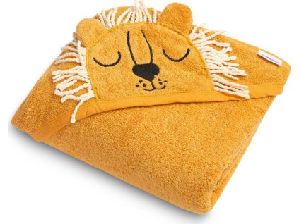 327743 detska osuska s kapuci lev 90x90cm ecru
