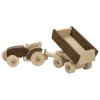 Dřevěný traktor s vlečkou – Goki nature 1