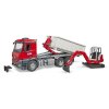 Bruder 3624 MB Arocs s kontejnerem + minibagr Schaeff 4