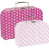 Sada 2 dětských kufrů – růžové vzory