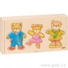 Rodina medvídci - oblékací puzzle ze dřeva, 12 motivů, 36 dílů