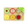 Puzzle deskové dřevěné krájecí ovoce-zlomky ve fólii 30x20cm 18m+