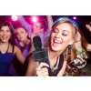 Černý Mikrofon Karaoke Bluetooth na baterie s USB kabelem