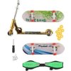 Sada skateboard šroubovací, koloběžka prstová, waveboard s doplňky - mix druhů