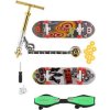 Sada skateboard šroubovací, koloběžka prstová, waveboard s doplňky - mix druhů