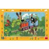Puzzle deskové Krtek a lokomotiva 15 dílků