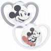 Nuk Uklidňující silikonový dudlík Space Minnie, Mickey 6-18m, 2ks šedá/bílá