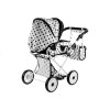 Doll Bogie and Stroller Alice- with Carrier, Bag and Bedding White with Black Dots