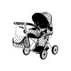 Doll Bogie and Stroller Alice- with Carrier, Bag and Bedding White with Black Dots