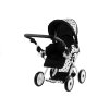 Doll Bogie and Stroller Alice- with Carrier, Bag and Bedding White with Black Dots