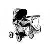 Doll Bogie and Stroller Alice- with Carrier, Bag and Bedding White with Black Dots