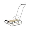 Metal Sled with Push Bar Backrest Silver