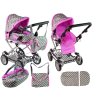 Baby Doll Stroller 2-in-1 Carrier Bag Pink Stars