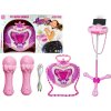 306877 detska hudebni sada se stojanem mikrofonem ruzova