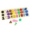 Educational Wooden Board 3 in 1 Numbers Shapes