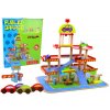 Wooden Double-Story Parking Lot Cars Accessories Set