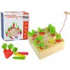 Wooden Carrots Earthworm Rod Magnet Game