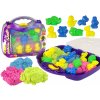 Magic Kinetic Sand in a suitcase + animal moulds 1 Kilogram of sand in 3 pastel colours