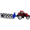 311045 3 traktor s pluhem cerveno modry