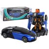 Robotické auto 2v1 Bugatti s modrými světelnými efekty