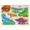 Wooden 3D Puzzle For Children Logic Game Dinosaurs Jigsaw 11 Pieces.