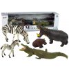 Africa Wild Animals Hippo Zebra Figurine Set