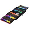 A set of 120 colorful double-sided markers in a pencil case